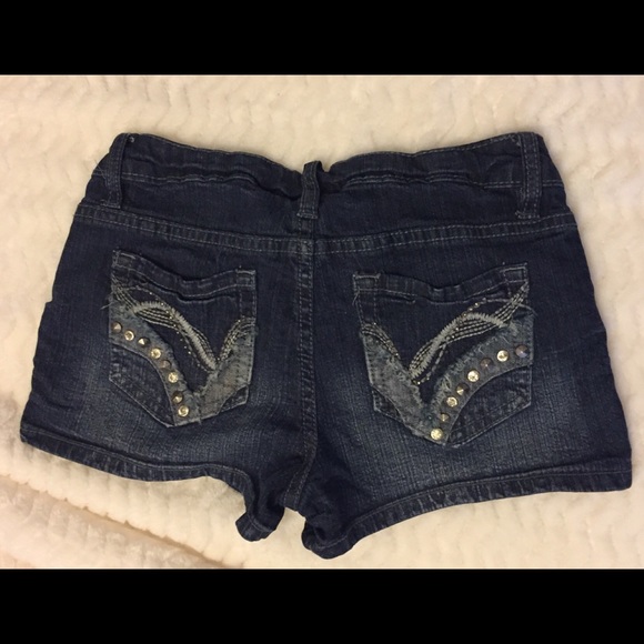 Blue Spice Dark Wash Denim Short Shorts - Picture 2 of 4